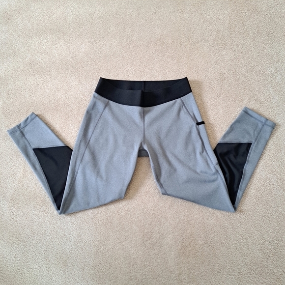 Adidas Aeroready Leggings Women's Medium Grey Black Mesh Panel Activewear Pants - Picture 1 of 8